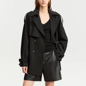 AMII Trench Coat Donna 2025 Autunno Nuovo doppiopetto Capispalla versatile con cintura Giacche dritte medio-lunghe Female12343395 1