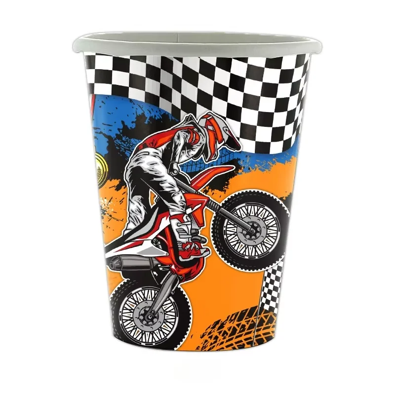 Decorazione per festa di compleanno per motocicletta Stoviglie da corsa di motocross Piatto tazza Tovaglia a palloncino per bambini Ragazzi Bomboniere regalo 3