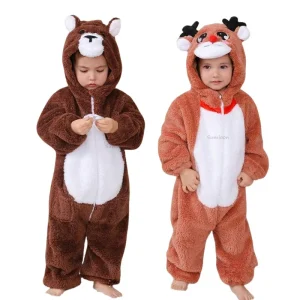 Pagliaccetti per neonato Inverno Caldo Flanella Bebe Ragazzi Ragazza Costume Infantile Abbigliamento per ragazze Animale Tute per bambini Complessivo Vestito di Natale 1