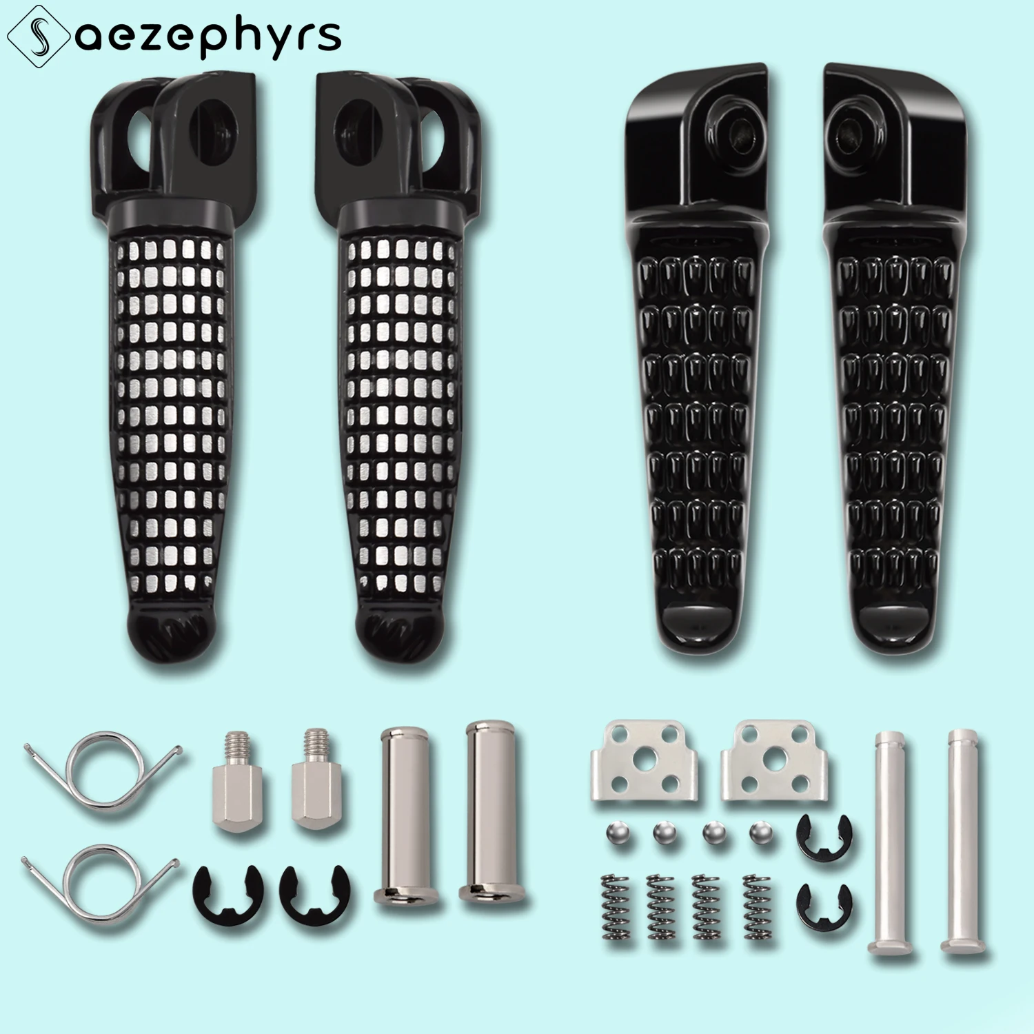 Pedane poggiapiedi anteriori e posteriori per motocicletta per Kawasaki Ninja ZX6R abs ZX10R 650R ER-6N Z750 Z1000 zr800 z h2 se z800 ER-6F poggiapiedi passeggero e pilota 1