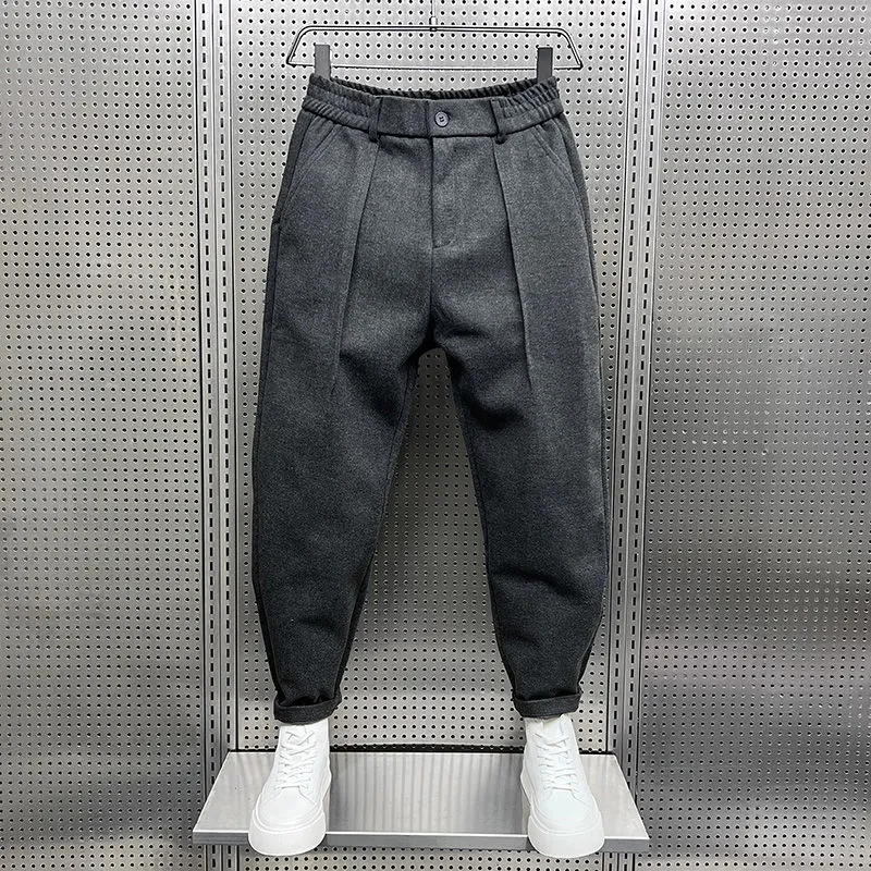Abbigliamento uomo Autunno Inverno Nuovo 2024 Pantaloni casual a gamba larga di lana per uomo Pantaloni Harlan larghi tutto-fiammifero Pantalones Hombre 1