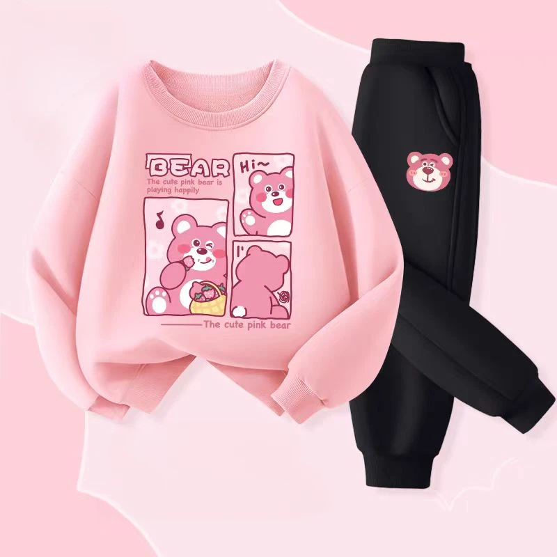 Vestiti autunnali per neonato T-shirt e pantaloni stampati alla moda Set da 2 pezzi Bambini Ragazze Casual Top Bottom Abiti Tute 2