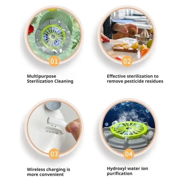 Lavatrice automatica per verdure realizzata con materiali per uso alimentare Rimuove facilmente i residui di pesticidi Purificatore di verdure 4