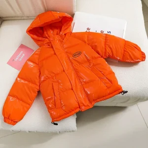 Piumino per bambini Cappotto ispessito per ragazze Ragazzi Parka caldi Abiti invernali in cotone con cappuccio Autunno Bambini Capispalla casual senza lavaggio 1
