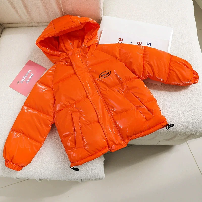 Piumino per bambini Cappotto ispessito per ragazze Ragazzi Parka caldi Abiti invernali in cotone con cappuccio Autunno Bambini Capispalla casual senza lavaggio 1