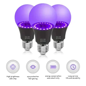 Lampadina LED UV 12W AC85-265V Viola Trasparente Barra da palco Luce Vacanza Halloween Atmosfera Decor per sfondo/festa 1