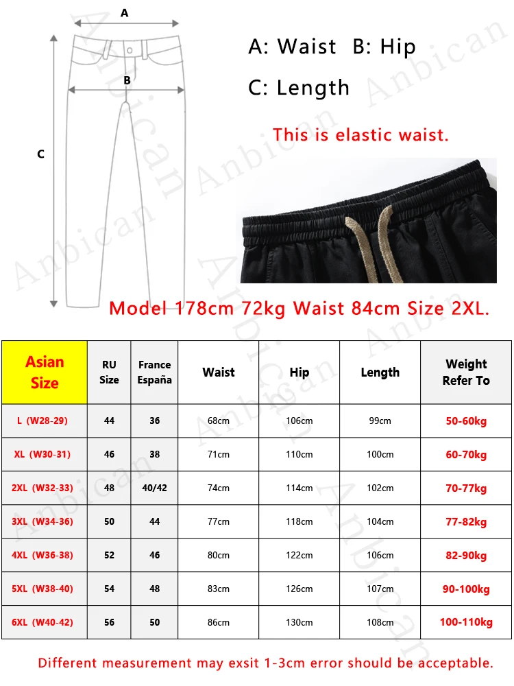 Jeans cargo in pile invernale da uomo con 5 tasche Jeans larghi dritti a gamba larga Pantaloni in denim caldo spazzolato Taglia asiatica L-6XL 6