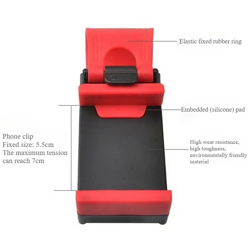 Staffa universale per auto Supporto per telefono per volante per auto Supporto per clip Supporto per telefono per auto con supporto per navigatore GPS con fibbia elastica 3