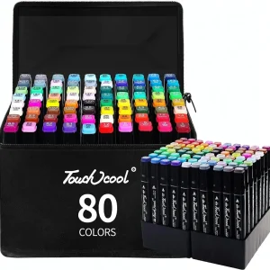 Set di pennarelli artistici oleosi a doppia testa da 24-80 colori per disegnare schizzi Pennarelli a base di punta oleosa Graffiti Manga Materiale scolastico d'arte 1