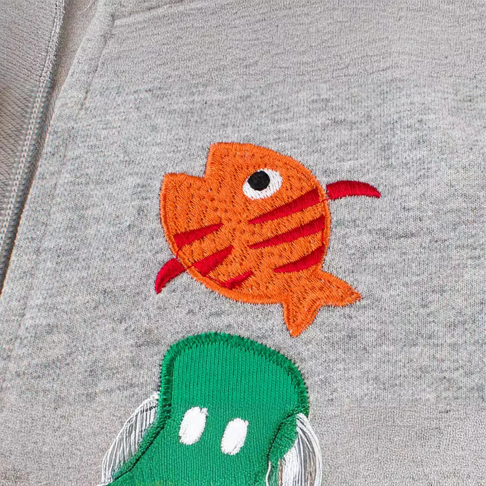 Baby Boys 2024 nuova giacca autunnale Little Fish Crocodile Baby felpa Cardigan 4