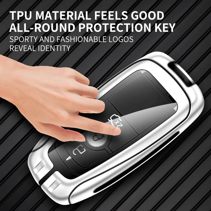 Custodia protettiva per chiave auto in pelle in lega di zinco per Ford Raptor Logo personalizzato Protezione Portachiavi Fibbia Accessori interni 3