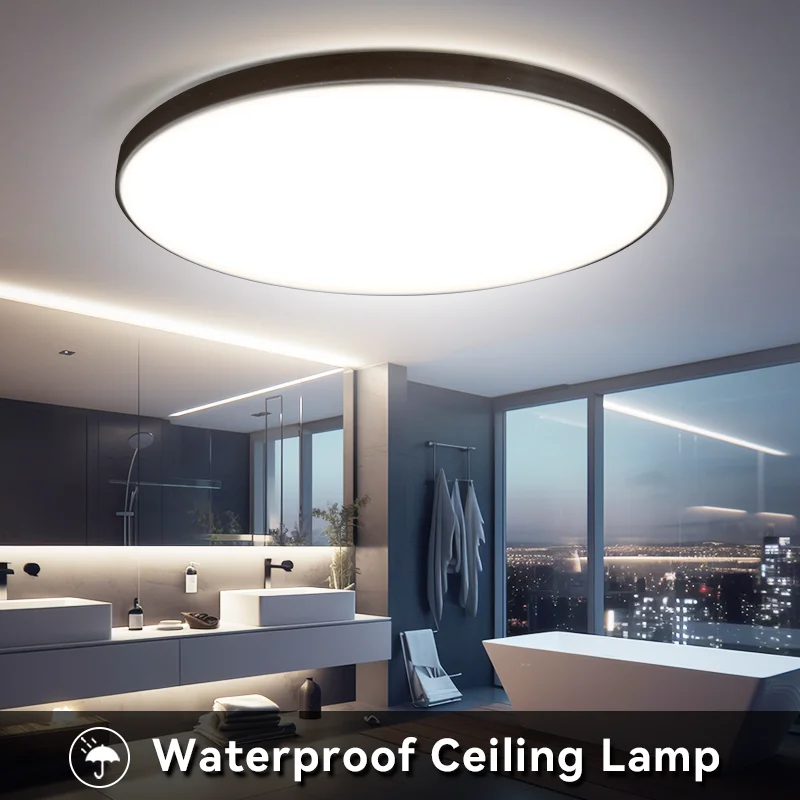 Lampada da bagno impermeabile Plafoniere a soffitto a LED 18W 30W 40W Lampada da soffitto a LED rotonda per cucina Soggiorno Toilette 220V 1