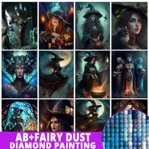 AB Fairy Dust DIY 5D Pumpkin Diamond Painting Cat Witch trapano completo artigianato kit punto croce Festival Halloween Decor 1
