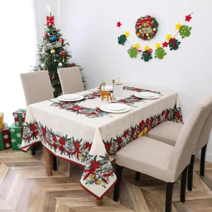 Pupazzo di neve di Natale Campane Tovaglia impermeabile Decorazioni per la tavola per feste di Natale Tovaglie rettangolari riutilizzabili Decorazioni natalizie 2025 1