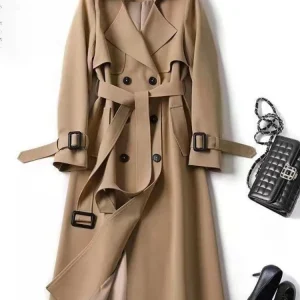 Trench da donna di nuova moda primavera autunno manica lunga coreana con cintura cappotti stile britannico solido capispalla chic da donna 1