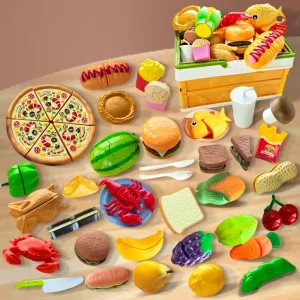 Set di giocattoli da cucina simulati per bambini, accessori da cucina, giocattoli, utensili, giocattoli per tagliare frutta simulata, compleanno, gif natalizia 1