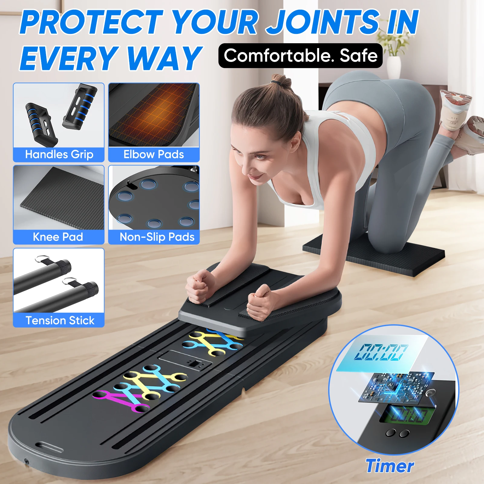 Tavola per esercizi addominali Tavola fitness ruota addominale Attrezzatura per allenamento per casa Pilates fitness musculation rueda addominale 1