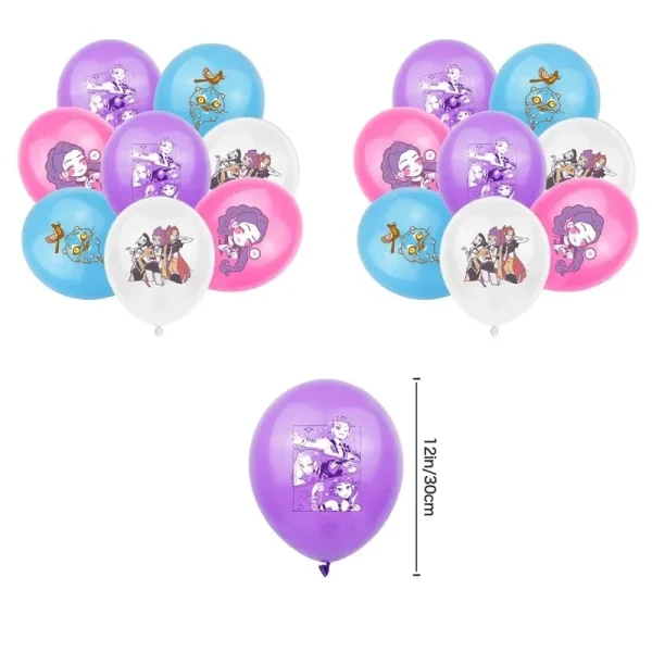 Kpop Demon Hunters Set di decorazioni per feste di compleanno Cake Topper Bandiera Palloncini Fondali Adesivi Fan Forniture Decorazioni per feste 4