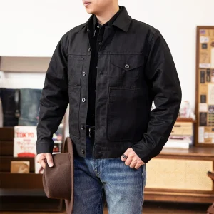 Giacca da crociera in tela cerata nera Tornado rosso Capispalla da cowboy robusto Yellowstone Rip 1