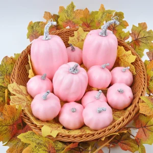 12 pezzi di zucche artificiali decorative in schiuma, zucche finte per l'autunno, il Ringraziamento, la tavola della fattoria di Halloween, decorazioni realistiche 1