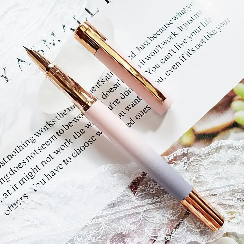 LUOSHI Studente Penna EF 0.38MM 0.5F Pennino Sostituibile Sacchetto di Inchiostro Gradiente in Metallo Mezza Punta Scrittura Liscia Stabile Forniture di Cancelleria 3