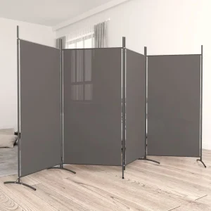 Antracite 4 Pannelli Divisori 346x180 cm Tessuto Prodotti per la decorazione della casa, schermi divisori, schermi privacy 1