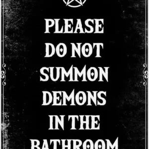Si prega di non convocare il demone nel bagno Poster di Halloween Vintage Home Bar Cucina Garage Man Grotta Decorazione da parete Art Targa in metallo 1