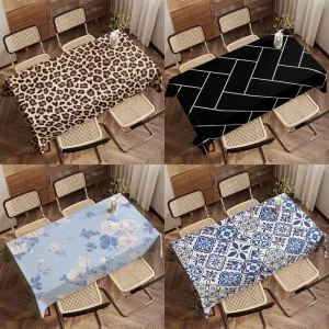 Tovaglia con stampa leopardata Tovaglia da cucina per ristorante Soggiorno Decorazione domestica Decorazione rettangolare per feste 1