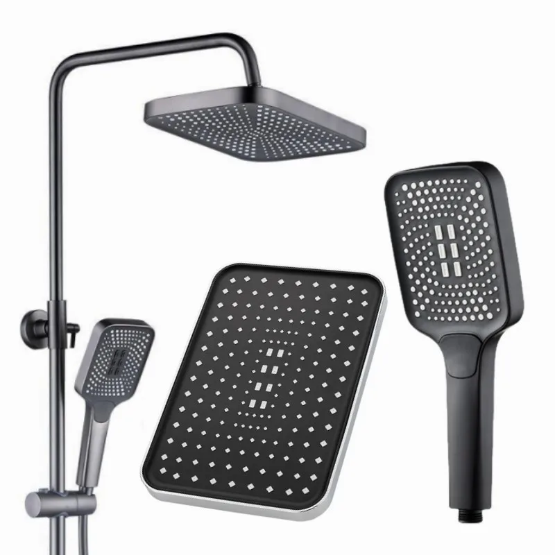 Soffione doccia a pioggia Soffione a supercarica a grande flusso Soffione a pioggia Parti di ricambio per rubinetto con irrigatore regolabile a 4 modalità Accessori per il bagno 1