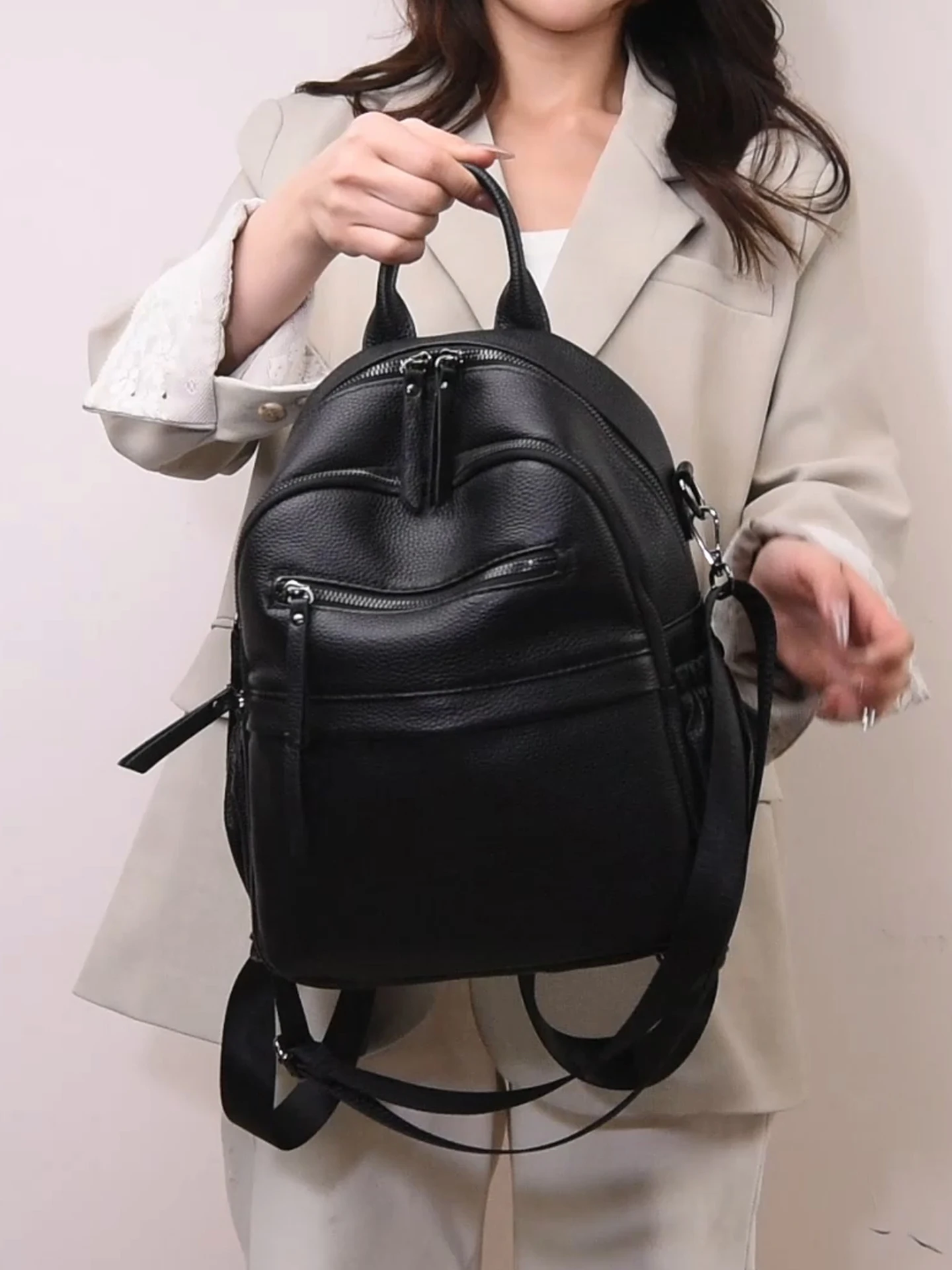 Zaino da donna alla moda Ins Borsa da donna di nuovo stile per il tempo libero Mini zaini da donna in vera pelle Zaini per telefono MIni zaino 4