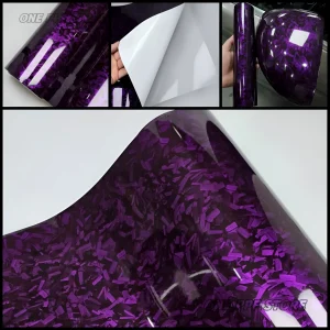 Adesivi per Auto in fibra di carbonio pellicola vinilica in cristallo viola forgiata in fibra di carbonio avvolgente in vinile coperture per Tuning automatico per accessori Auto 1