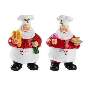 Centrotavola da tavolo per collezione di statuette decorative con statua di Babbo Natale del chef 1