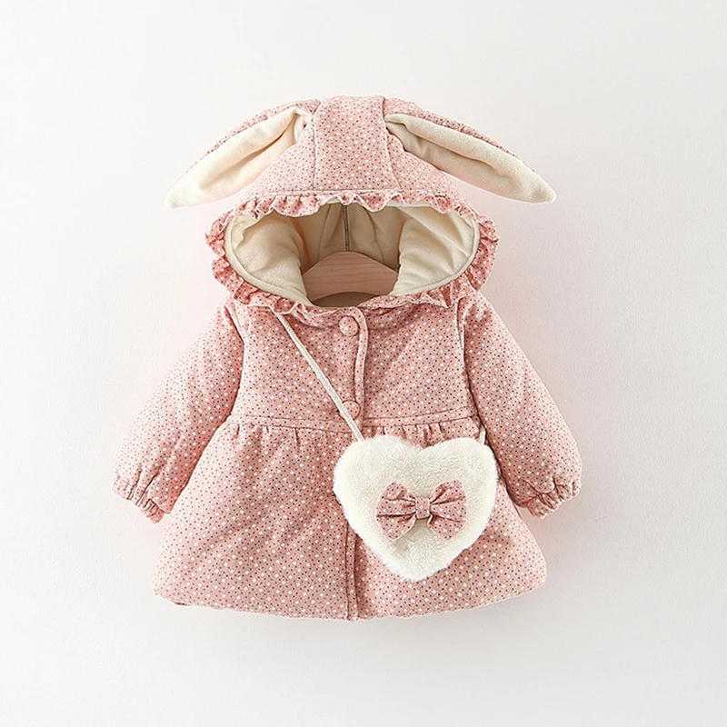 2023 neonata vestiti floreale con cappuccio giacca imbottita in cotone capispalla per 1 anno bambino compleanno abbigliamento ragazze abiti cappotto 2