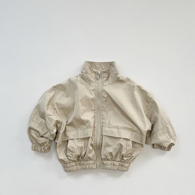 Primavera autunno bambini giacche 1-8Y ragazzi cotone cerniera giuntura Soild cappotti quotidiani coreano bambino capispalla abbigliamento per bambini 2024 nuovo 5