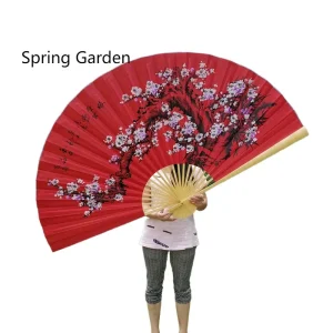 Ventaglio giapponese pieghevole in bambù di grandi dimensioni ventaglio classico per montaggio a parete ventilatore decorativo per soggiorno con fiori di prugna decorazione cinese 1