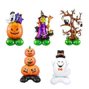 1 set di palloncini foil per Halloween, palloncini in foglio di alluminio con zucca fantasma strega, decorazioni per la casa per feste di Halloween 1