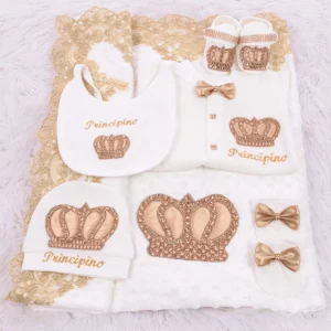 Dollbling Nome ricamato Parajam Royal UK Set regalo per bambini Set biancheria da letto per neonato in cotone che riceve coperta per fotografia 1
