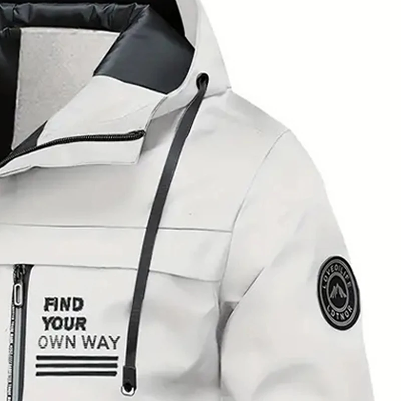 CHRLCK Giacche da trekking impermeabili da uomo Giacca da campeggio antivento Giacca a vento da uomo con cappuccio Pesca Trekking Stampa Giacca da uomo Casaco 3