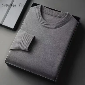 Autunno nuovi uomini girocollo Pullover a maniche lunghe maglione lavorato a maglia retrò camicia sportiva leggera giacca Casual tinta unita 1