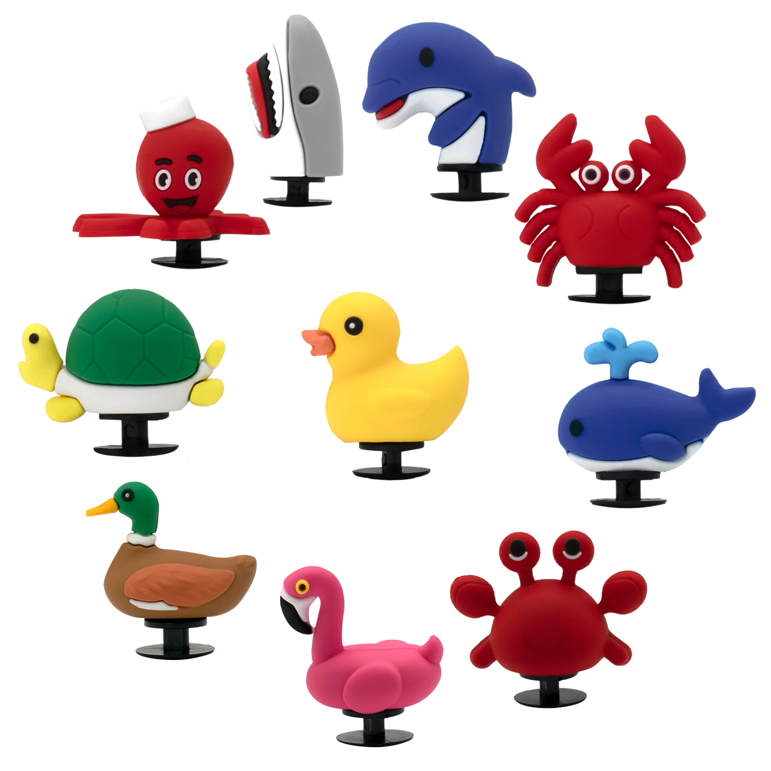 1/10pcs 3D Carino Squali Balene Pendenti e Ciondoli per Le Donne Calamari Granchio Tartaruga Decorazione di Scarpe Accessori Anatra Mallard Spille Zoccoli per I Bambini 2