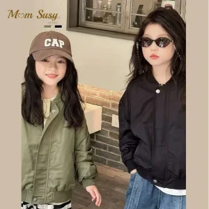 Moda neonata ragazzo giacca da volo solida primavera autunno bambino giacca a vento cappotto capispalla per bambini vestiti 2-12 anni 1
