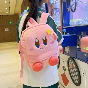 Zaino Kirby Anime Y2K Zaino in peluche carino Cartone animato Kawaii Borsa a tracolla portatile per turismo all'aperto ad alta capacità Regalo di Natale 1