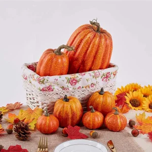 7 pezzi di zucca artificiale stampo Halloween Ringraziamento autunno raccolto zucca oggetti di scena per la festa a tema domestico accessori per decorazioni fai da te 1