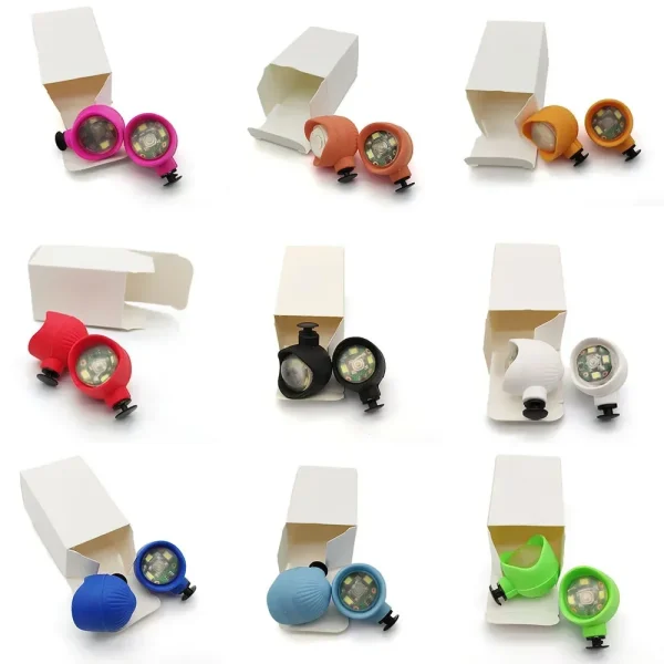 2 pezzi luci per scarpe a LED ciondoli accessori decorativi per passeggini notturni equitazione escursionismo passeggiate per cani scarpe ciondoli mini fari per coccodrillo 2