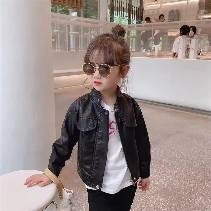 Ragazze Ragazzi Giacche in pelle Bambini Autunno Capispalla casual Bambini Primavera Cerniera Tendenze Cappotti Bambino Nuovi bellissimi classici Abbigliamento 6