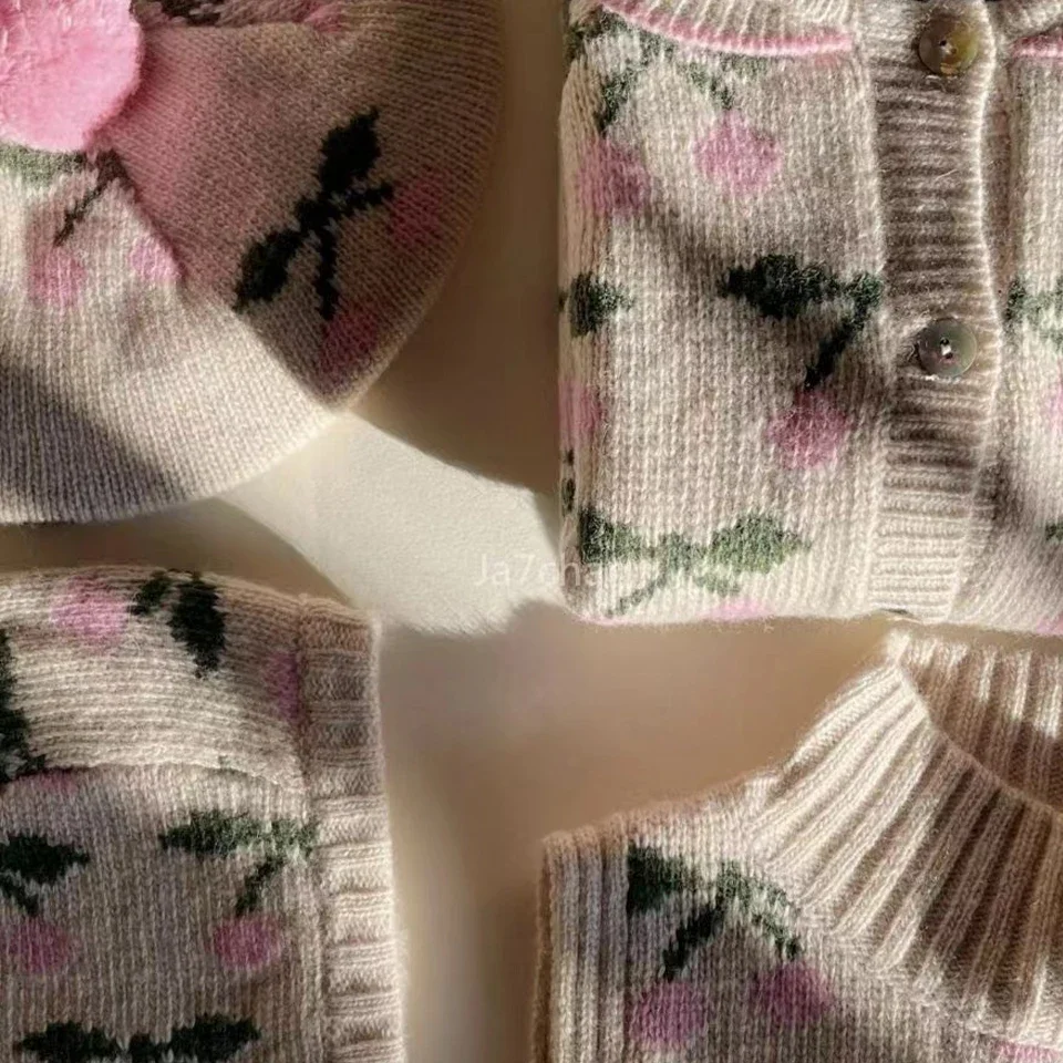 Nuovo 2025 KS Abbigliamento per bambini Vestito per ragazze Ricamo Cardigan Abito maglione Neonata Moda Top in maglia Set Felpa per bambini Capispalla 6