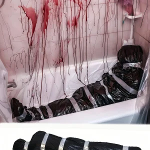Borsa per cadavere sospesa da 150 cm/59 pollici, decorazione spaventosa di Halloween, decorazione stregata di Halloween all'aperto, corpo finto realistico 1