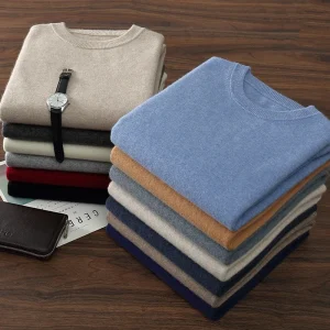 100% maglione di cashmere di capra da uomo O-Collo pullover in maglia autunno/inverno nuovo colore solido top a maniche lunghe business casual abbigliamento da uomo 1