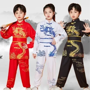 Costumi di arti marziali Set Bambini Vestiti per ragazze Kung Fu Enfant Esegui outfit Ragazzo Tai Chi Uniforme Set per bambini Wushu Baby Suit 1