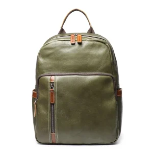 Nesitu Highend A4 Vintage Nero Marrone Verde Grana superiore in vera pelle 14 '' Laptop Donna Uomo Zaino Borsa da viaggio in pelle di vacchetta M1788 1